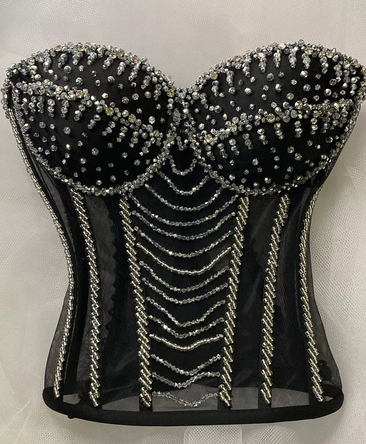 Pearl Corset for Women, Handmade Stone-Embellished Elegant Pearl Corset for Women - Perfect for Day and Night Parties and Weddings